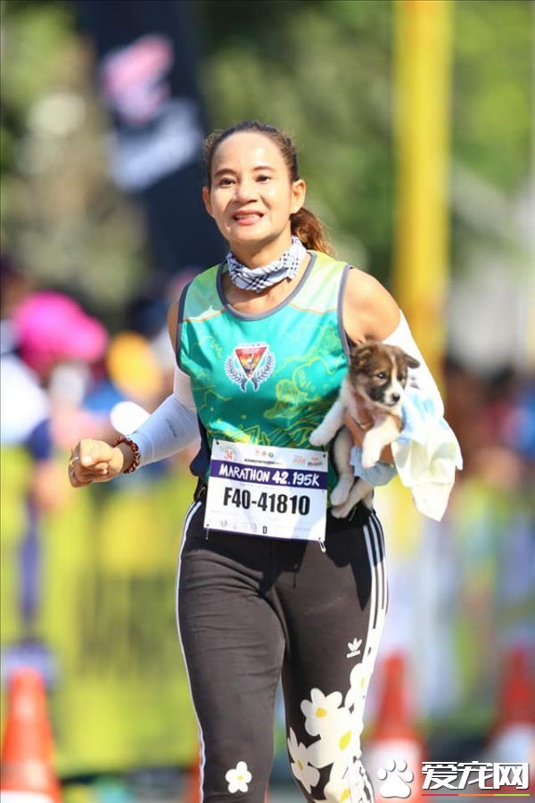孤單浪浪偶遇馬拉松選手 被抱著跑30公里后收編
