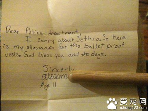 警犬英勇殉職 民眾紛紛寄信到警局表示哀悼