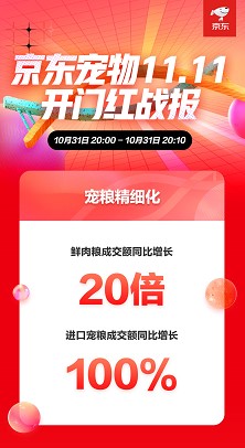 京東寵物11.11初戰告捷 開場十分鐘寵物智能用品增長超10倍