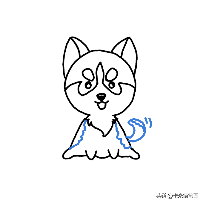 哈士奇的簡易畫法 - Q版哈士奇簡筆畫教程