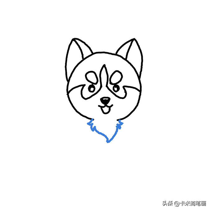 哈士奇的簡易畫法 - Q版哈士奇簡筆畫教程