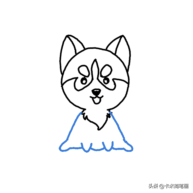 哈士奇的簡易畫法 - Q版哈士奇簡筆畫教程